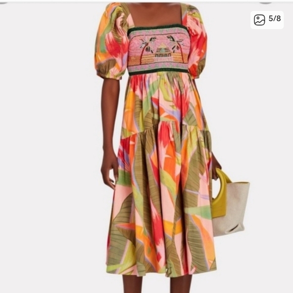 FARM Rio Pink Garden Beaded Mididress - Picture 5 of 6